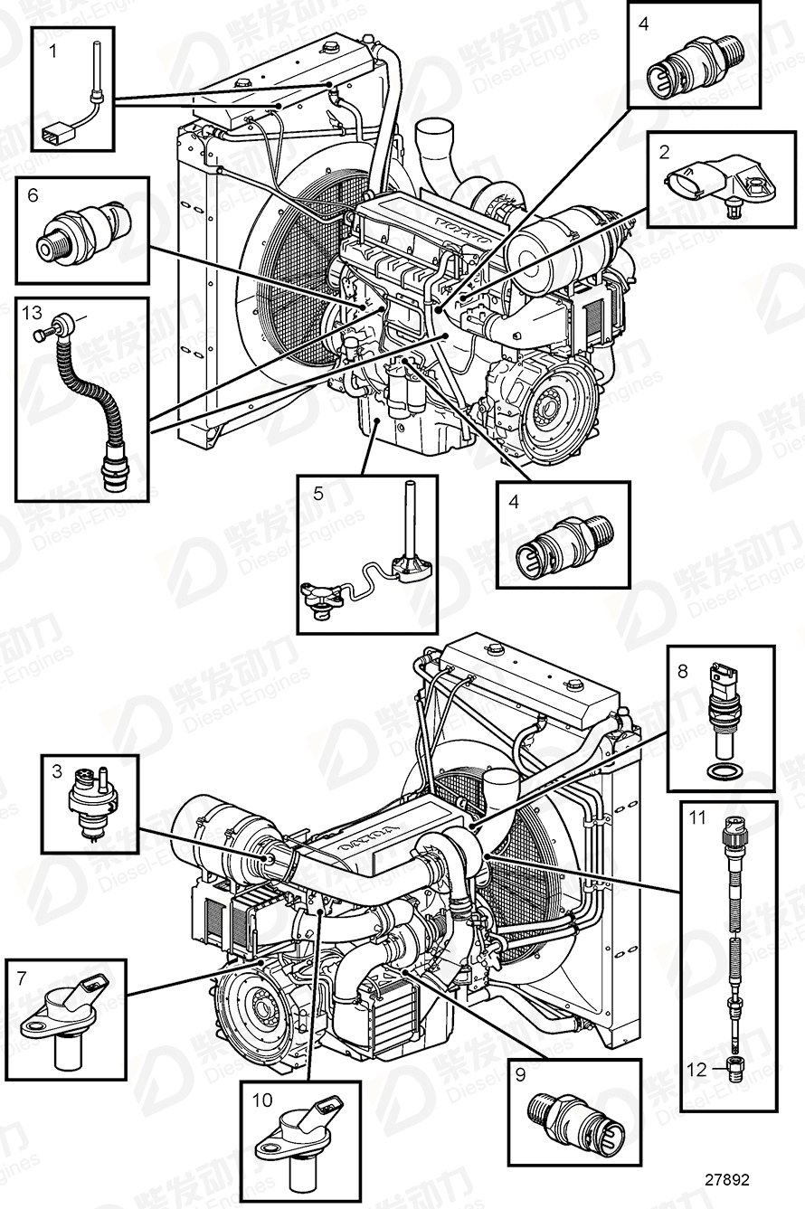 volvo penta Adapter 3847674 Drawing